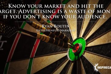 Know your market and hit the target. Advertising is a waste of money if you don't know your audience. ~ Ryan Boutin