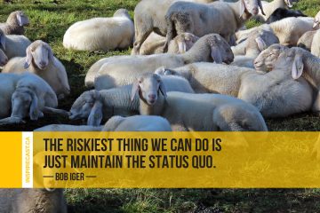 The riskiest thing we can do is just maintain the status quo. ~ Bob Iger