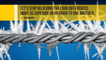 Let's stop believing that our difference make us superior or inferior to one another. ~ Don Miguel