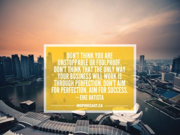 Don't think you are unstoppable or foolproof. Don't think that the only way your business will work is through perfection. Don't aim for perfection. Aim for success. — Eike Batista