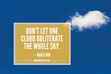 Don't let one cloud obliterate the whole sky. — Anais Nin