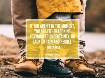If you aren't in the moment, you are either looking forward to uncertainty, or back to pain and regret. — Jim Carrey