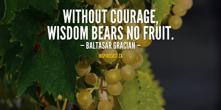 Without courage, wisdom bears no fruit. - Baltasar Gracian